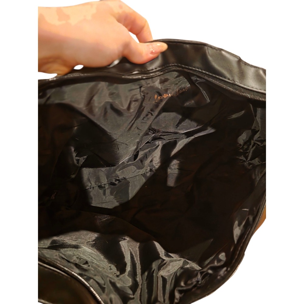 VS Lace up corset black Tote Bag Purse with Stripe Detail and Rose Gold Grommets - Picture 5 of 5